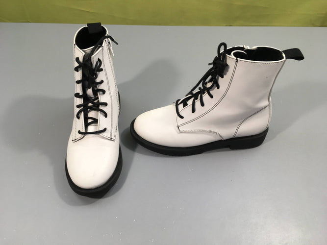 Bottines blanc/noir, 33/34, moins cher chez Petit Kiwi