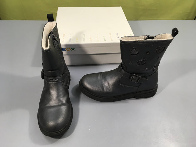Bottines noir eclair GF fourées, 34, moins cher chez Petit Kiwi
