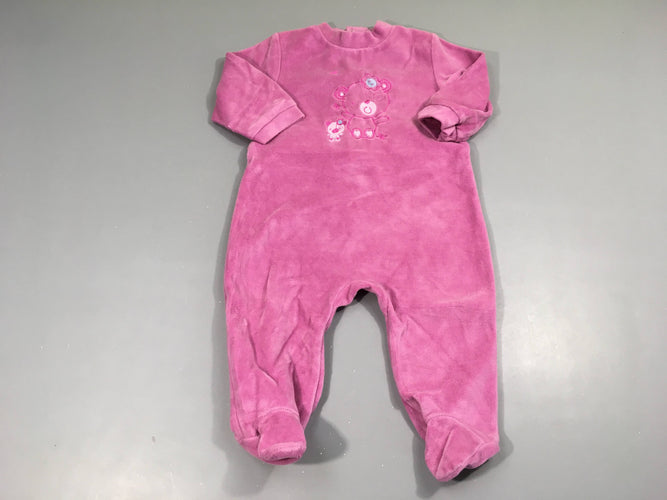 Pyjama velours mauve oursons, moins cher chez Petit Kiwi