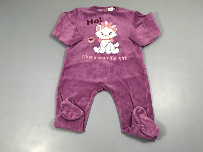 Pyjama velours mauve Aristochats, moins cher chez Petit Kiwi
