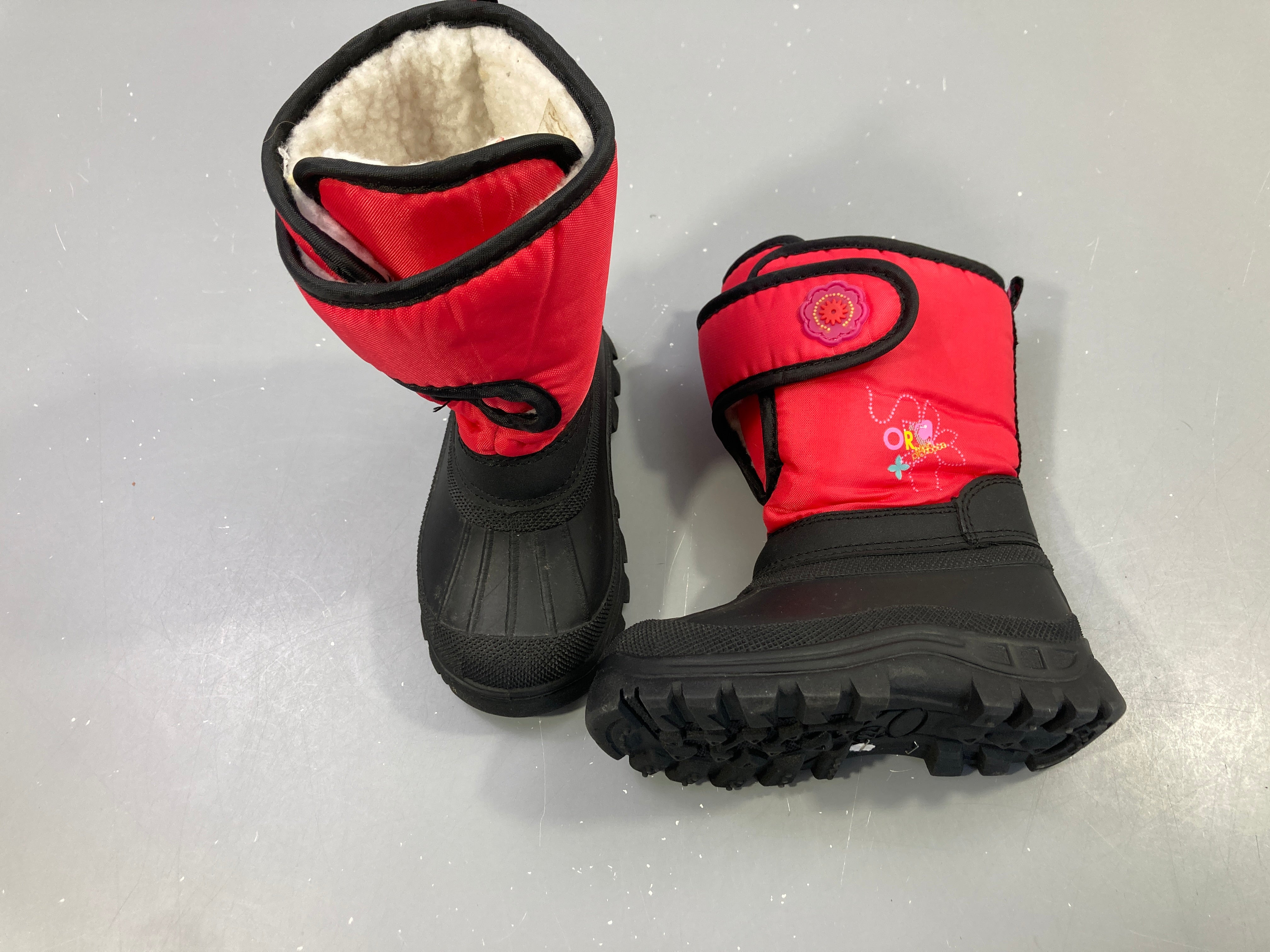 Etat neuf Bottes de neige roses et noires fleurs, 22