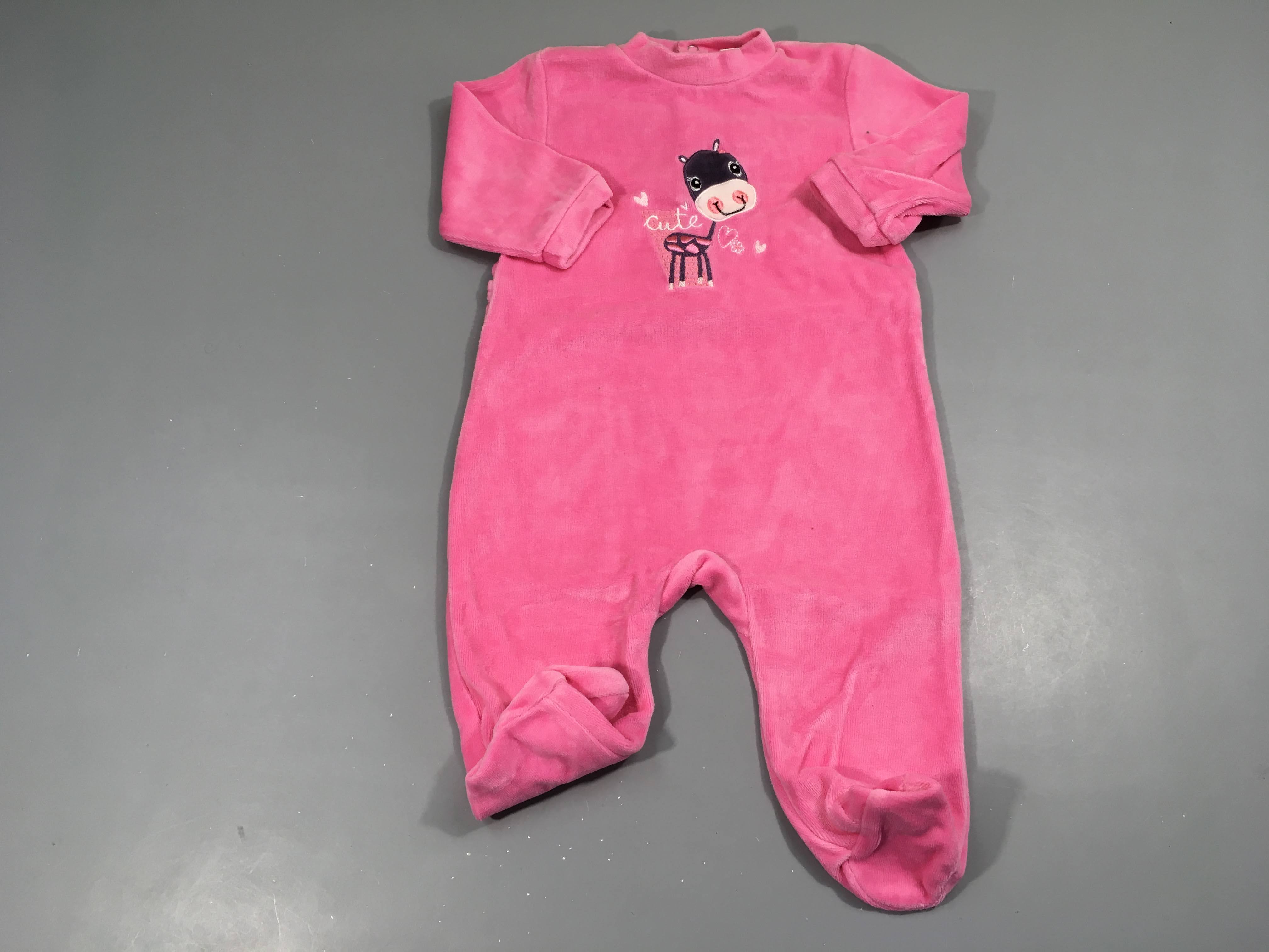 Pyjama velours rose animal Cute