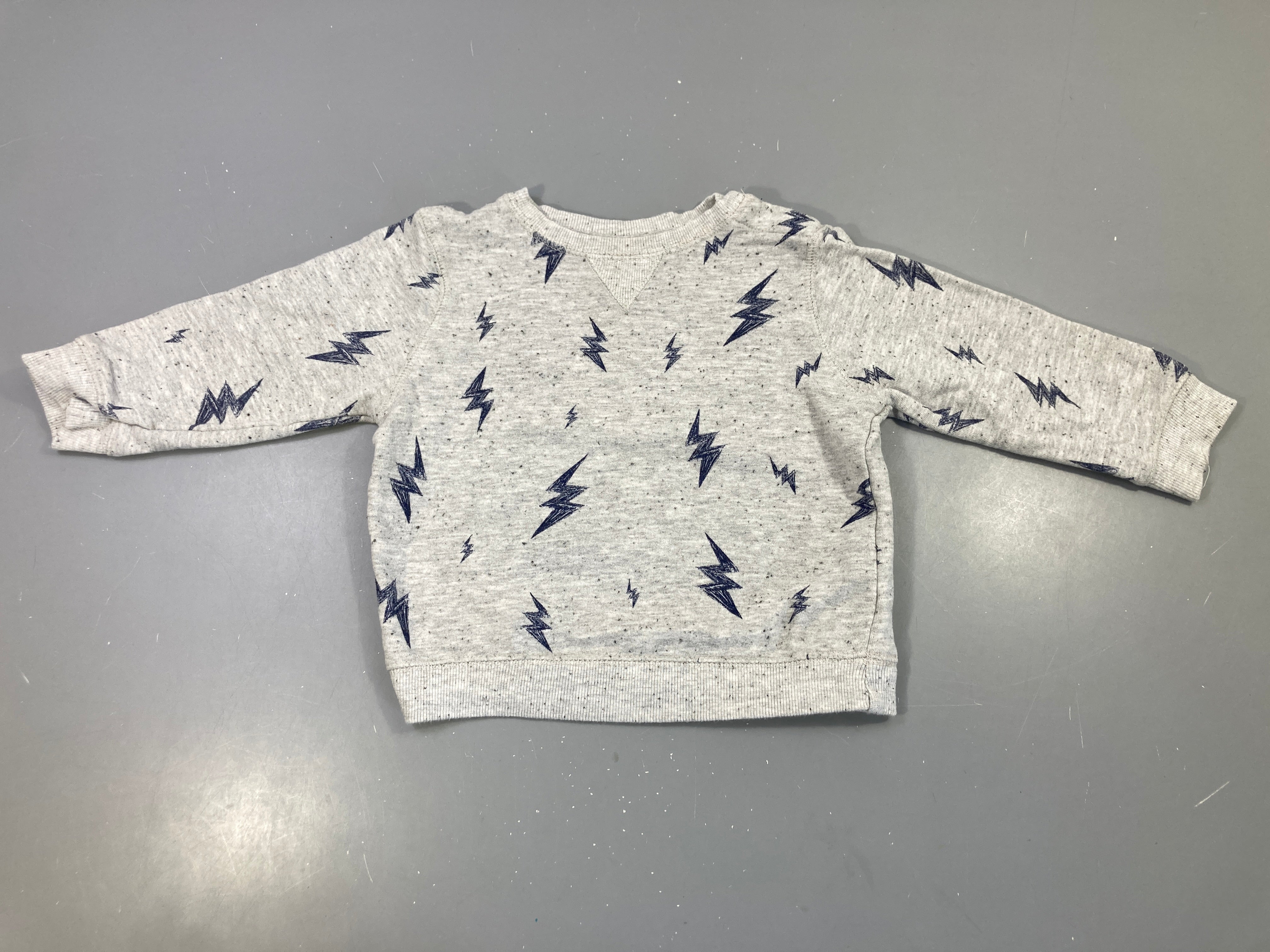 Sweat gris moucheté éclairs