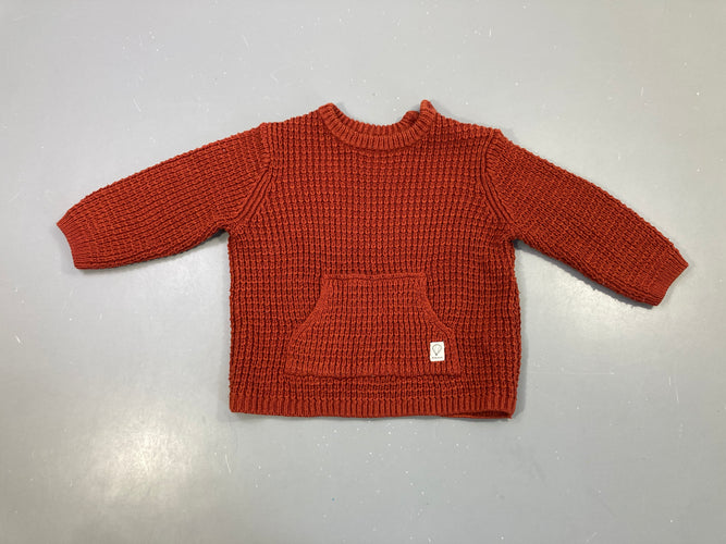 Pull mailles rouge/orangé, moins cher chez Petit Kiwi