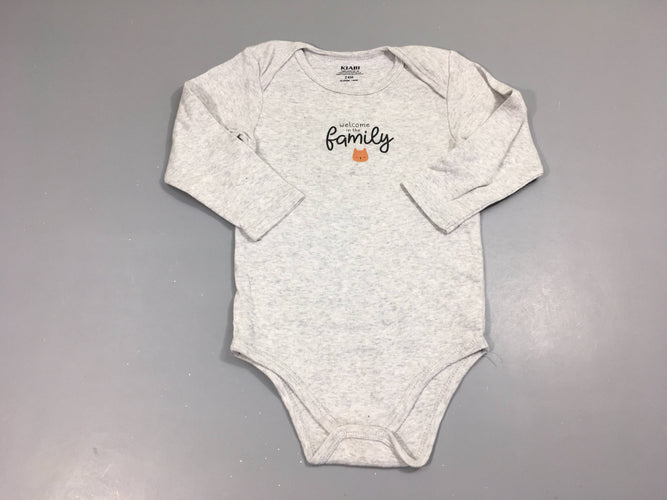 Body m.l gris chiné Family, légèrement bouloché, moins cher chez Petit Kiwi