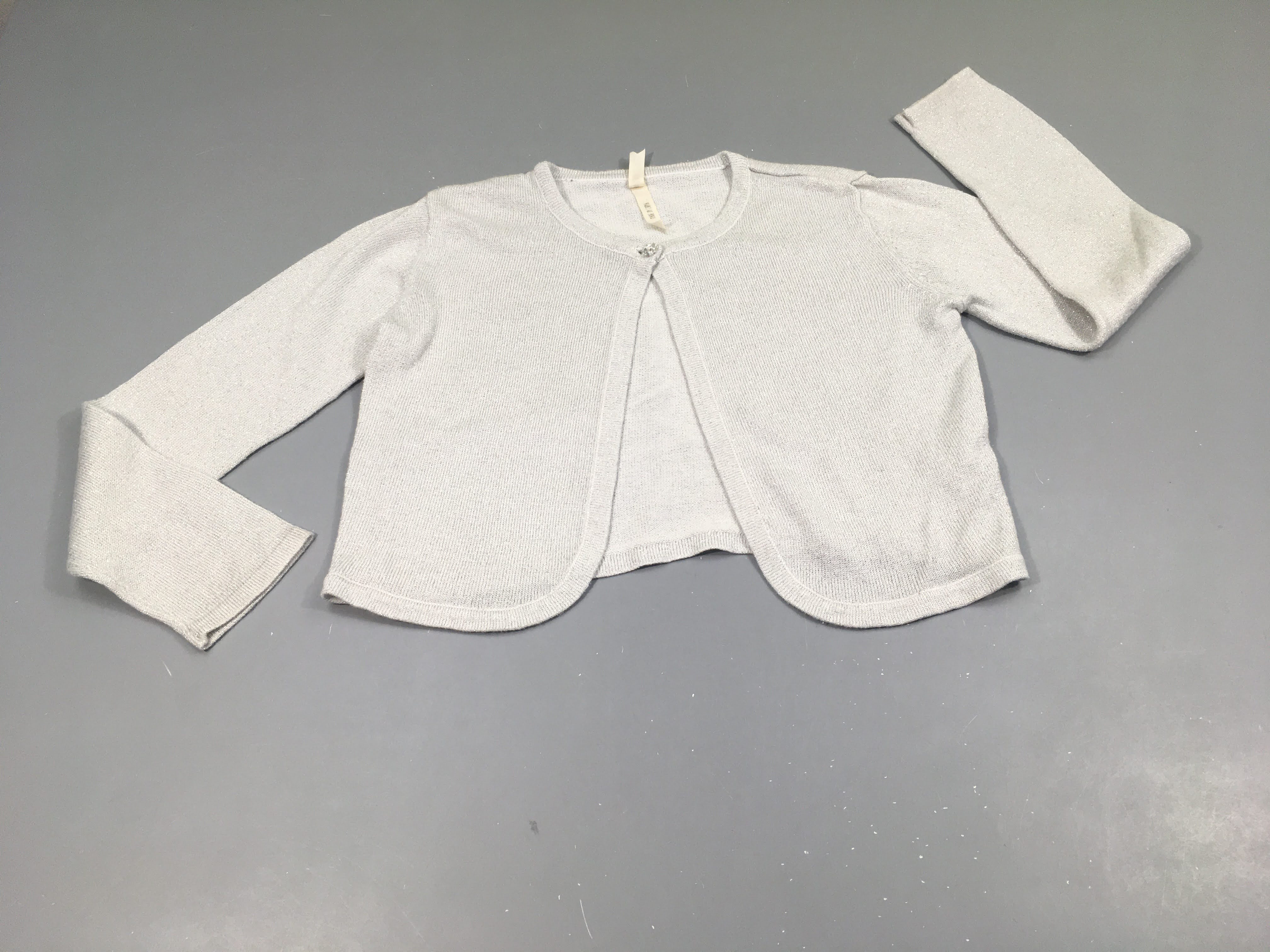 Gilet gris très clair chiné pailleté argenté