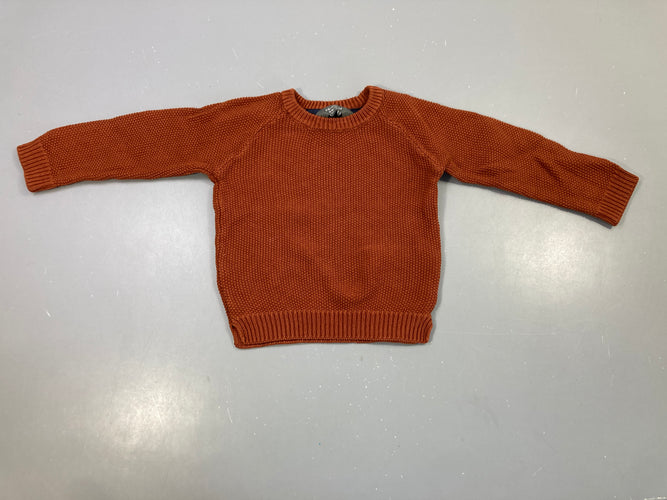 Pull brun orangé, moins cher chez Petit Kiwi