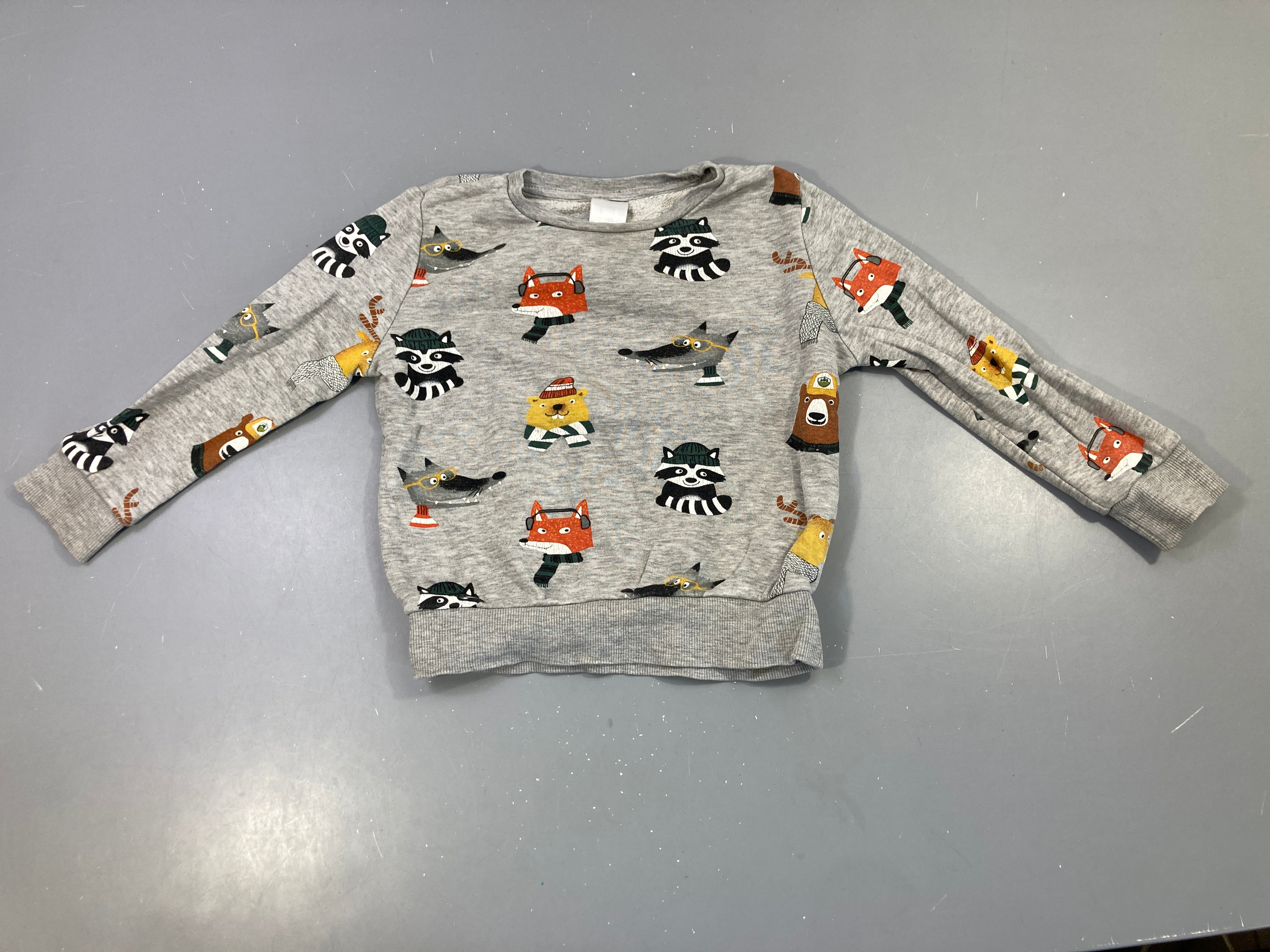 Sweat gris animaux