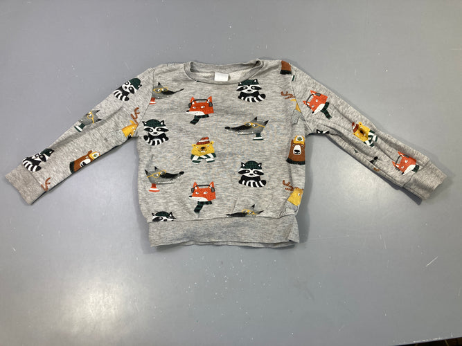 Sweat gris animaux, moins cher chez Petit Kiwi
