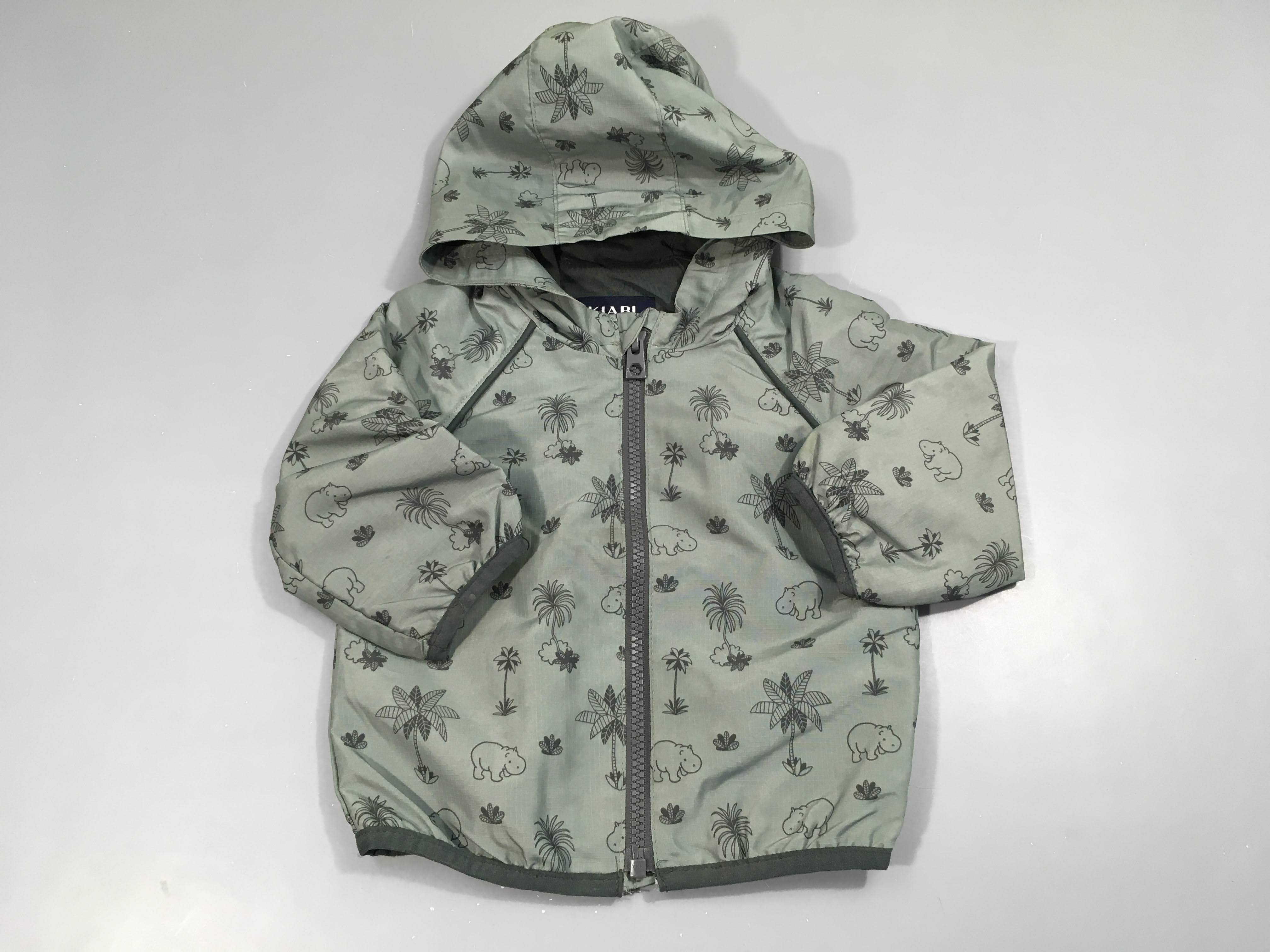 Coupe-vent vert palmiers à capuche