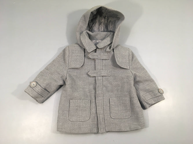 Manteau à capuche gris Tutto Piccolo, moins cher chez Petit Kiwi