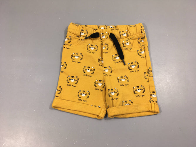 Bermuda molleton orange tigres, moins cher chez Petit Kiwi