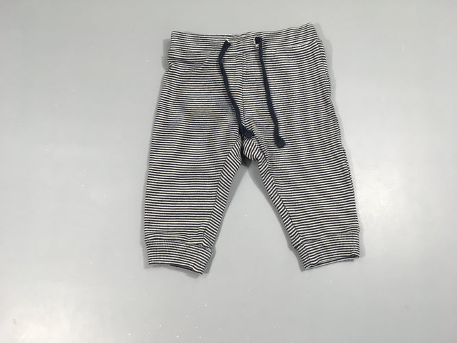 Pantalon molleton rayé blanc/bleu marine, moins cher chez Petit Kiwi