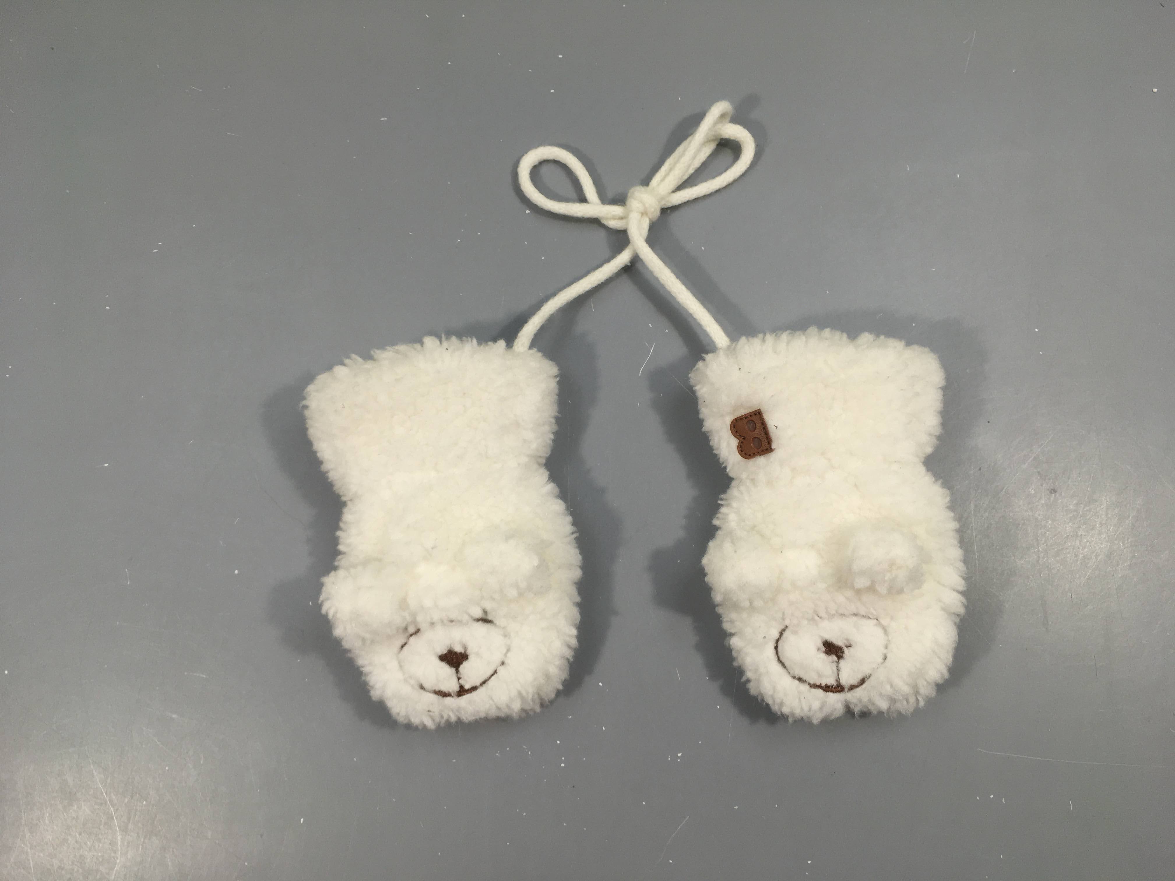 Moufles Teddy blanc ours