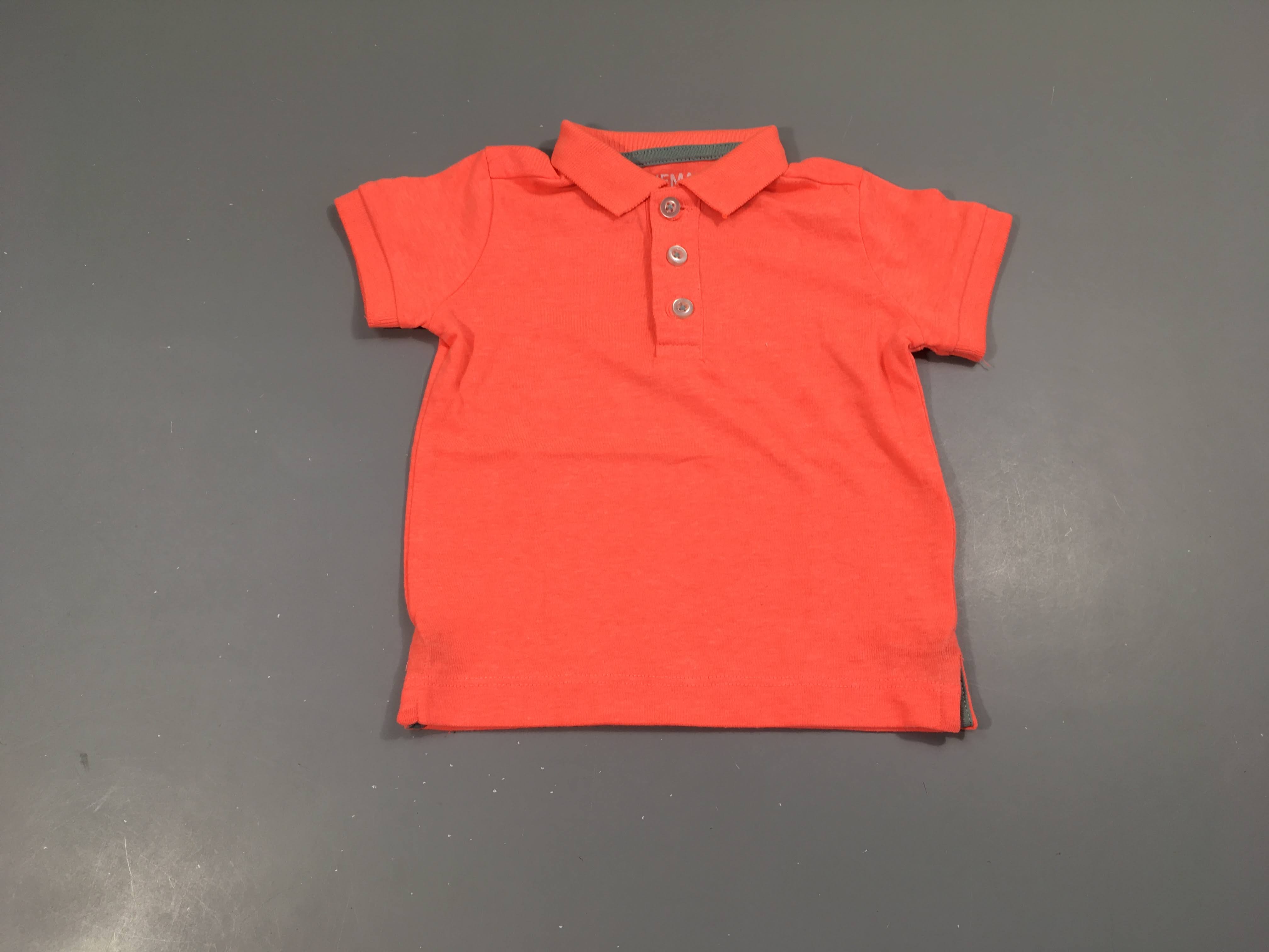 Polo m.c jersey orange néon flammé