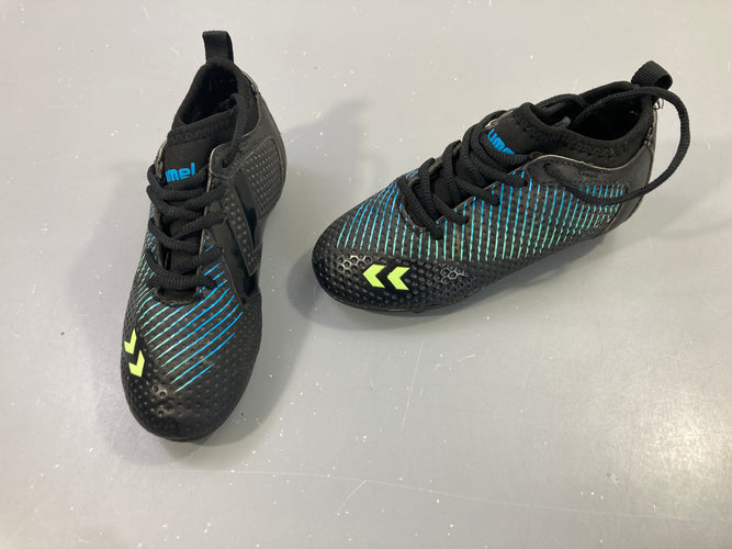 Chaussures de foot(de salle) Hummel  noir, bleu, jaune fluo -28, moins cher chez Petit Kiwi