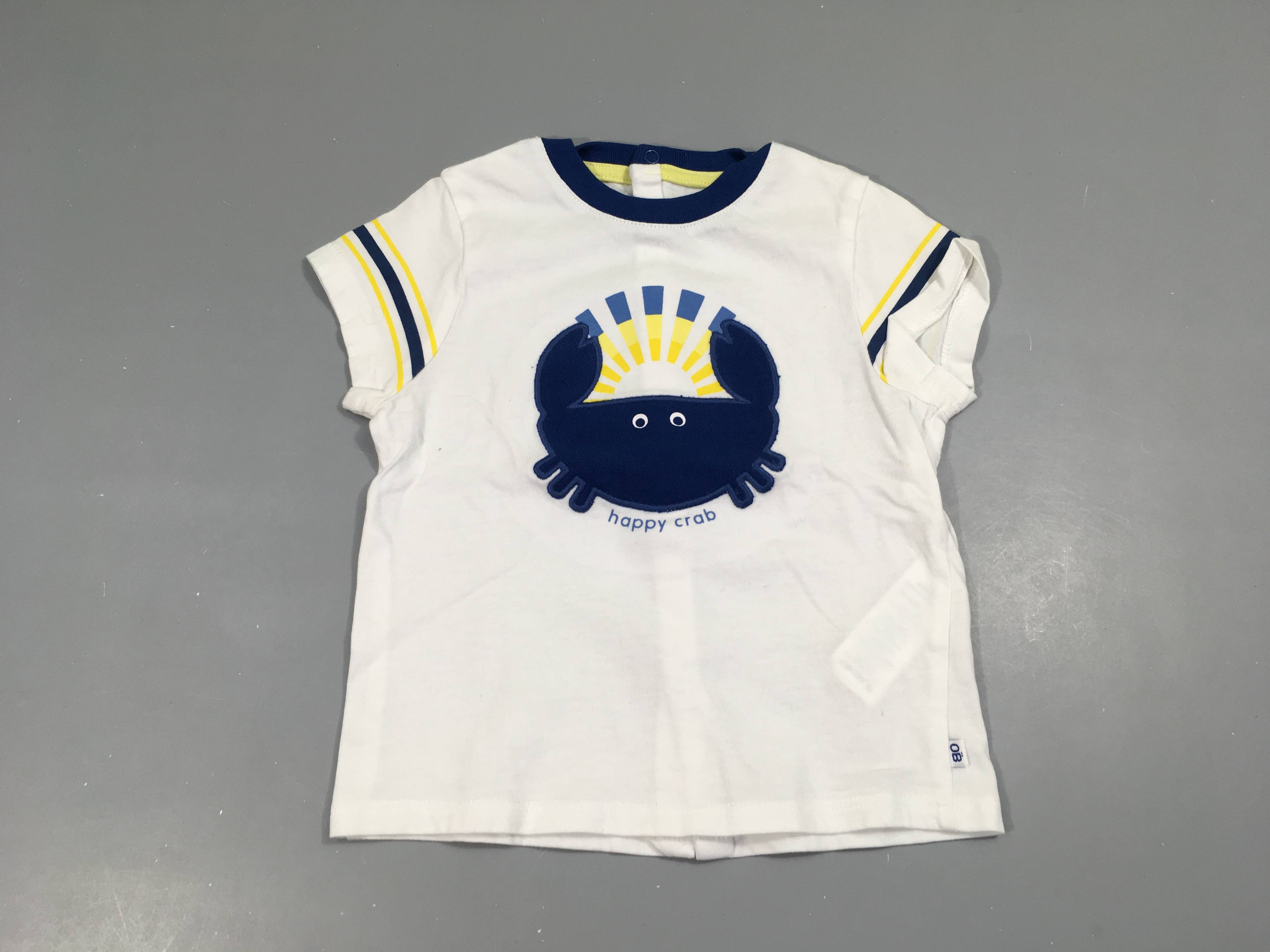 T-shirt m.c blanc flammé crabe