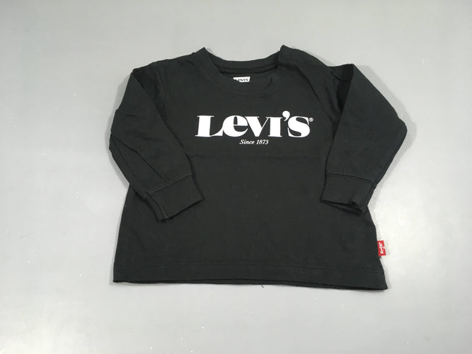 T-shirt m.l noir Levi's, légèrement bouloché, moins cher chez Petit Kiwi