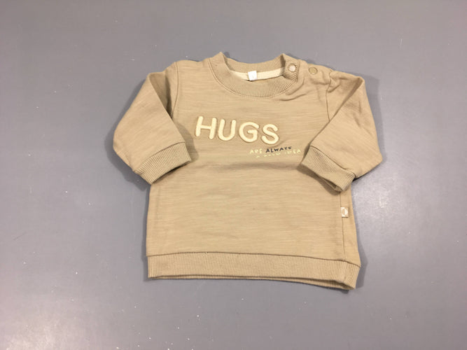Sweat fin beige flammé Hugs, moins cher chez Petit Kiwi