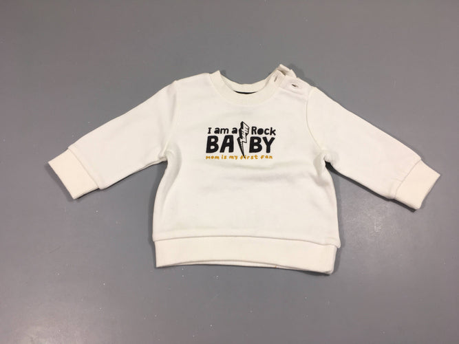 Sweat blanc Baby, moins cher chez Petit Kiwi