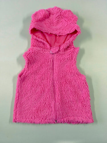 Gilet s.m à capuche peluche rose, moins cher chez Petit Kiwi