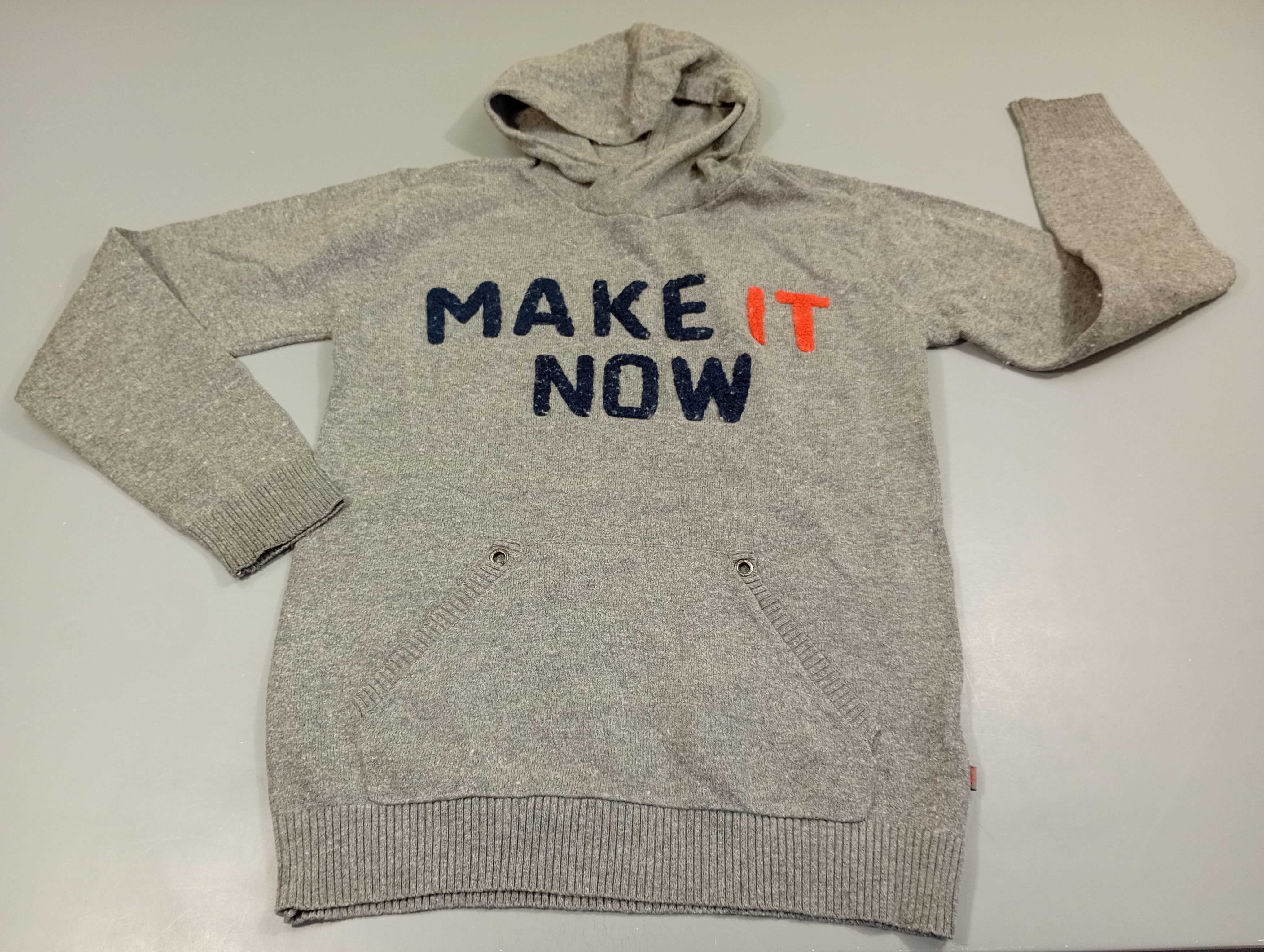 Sweat à capuche gris chiné  