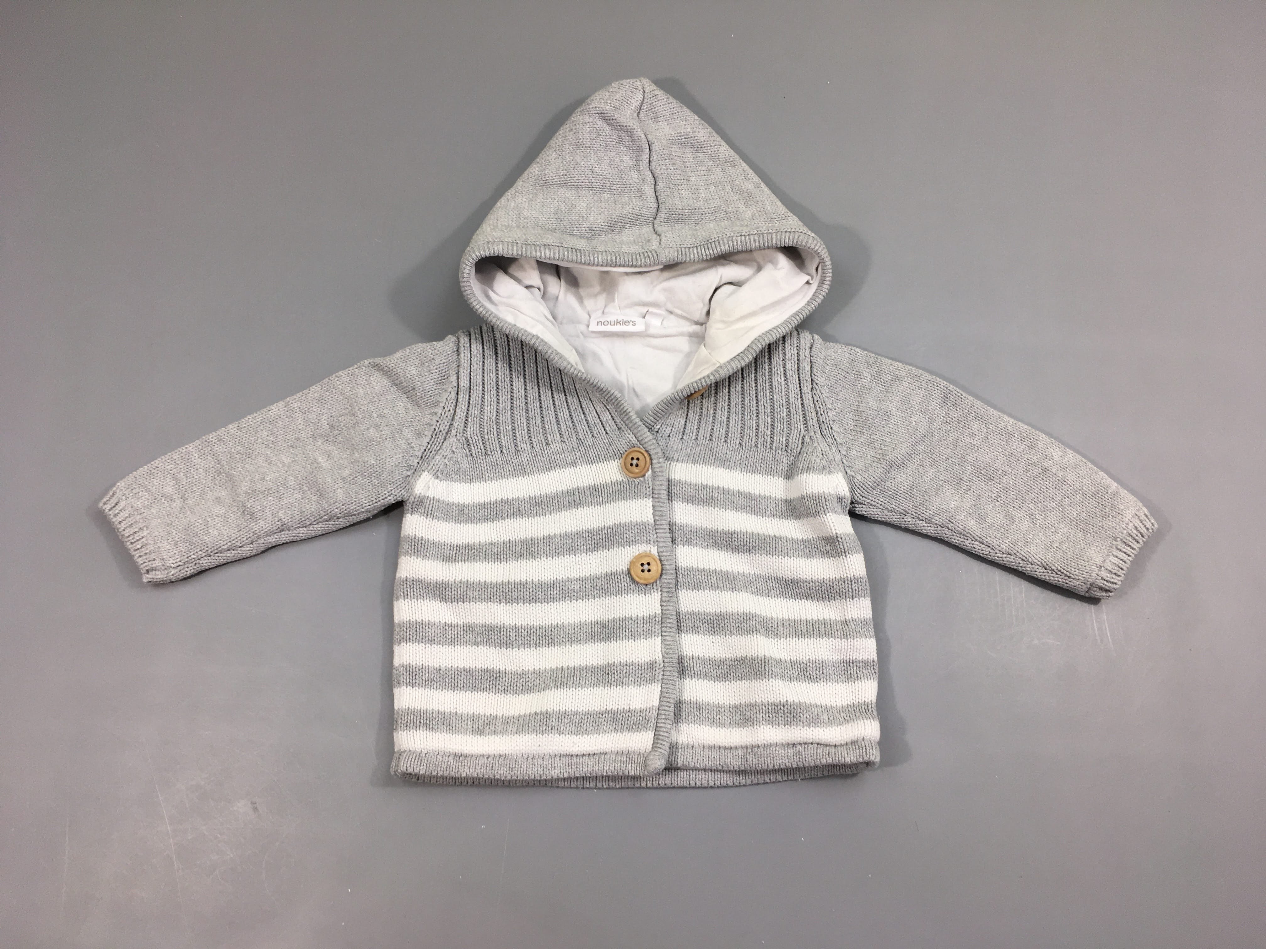 Gilet à capuche gris doublé Jeans-Taché/jauni intérieur capuche