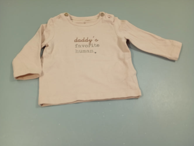 T-shirt m.l rose pâle "daddy's favorite human", moins cher chez Petit Kiwi