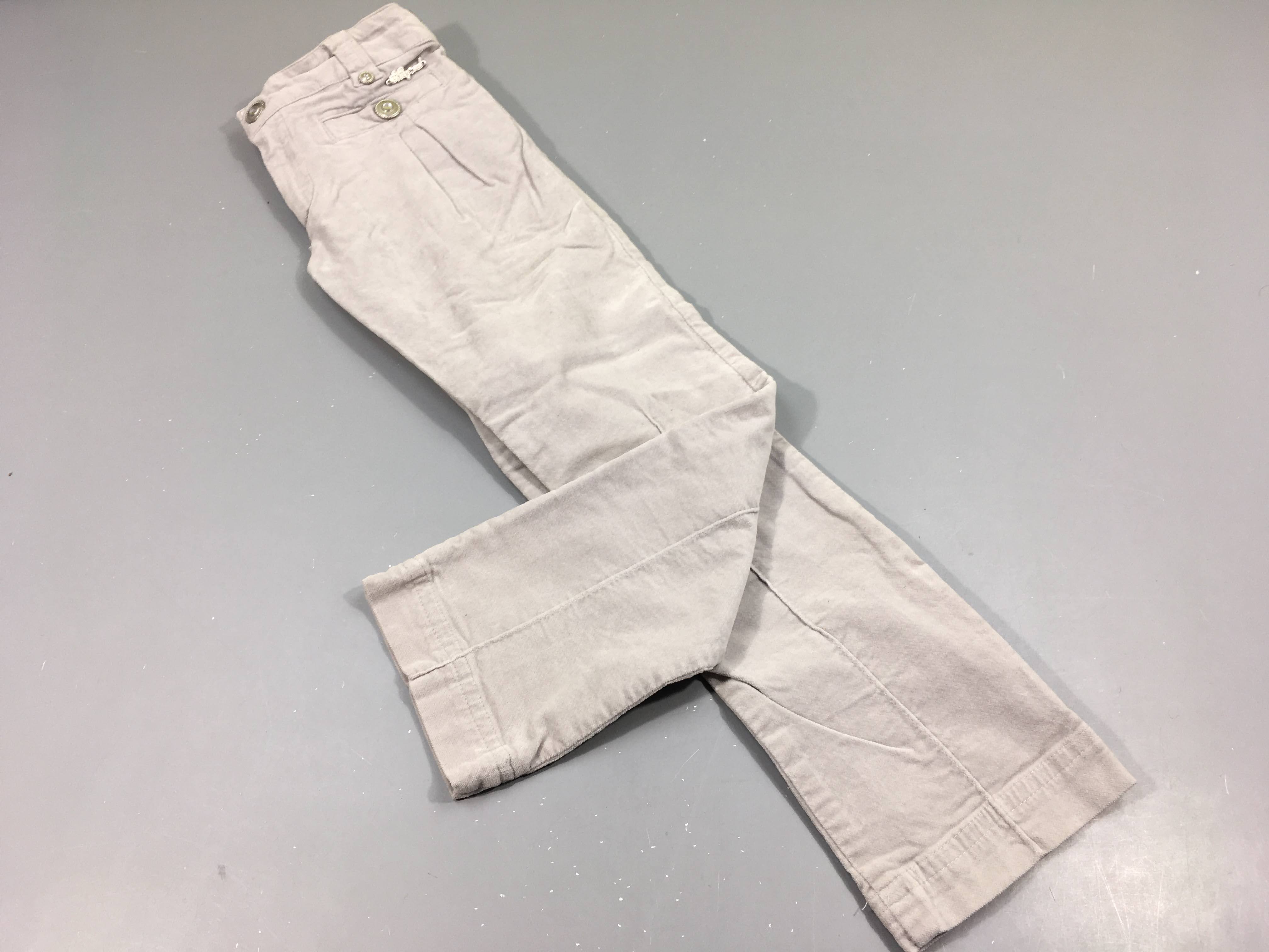 Pantalon velours gris clair , boutons strass