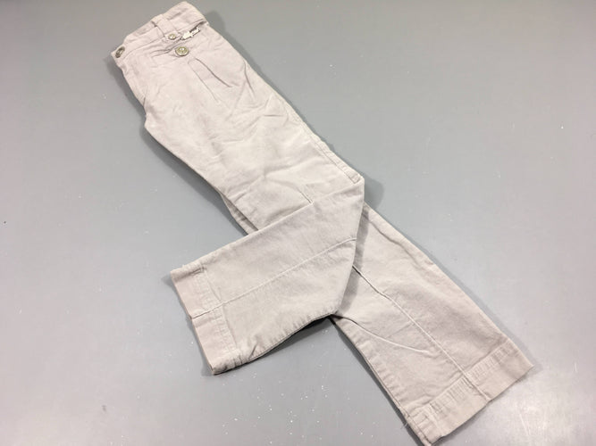 Pantalon velours gris clair , boutons strass, moins cher chez Petit Kiwi