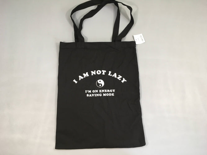 Sac en toile noir Lazy, moins cher chez Petit Kiwi