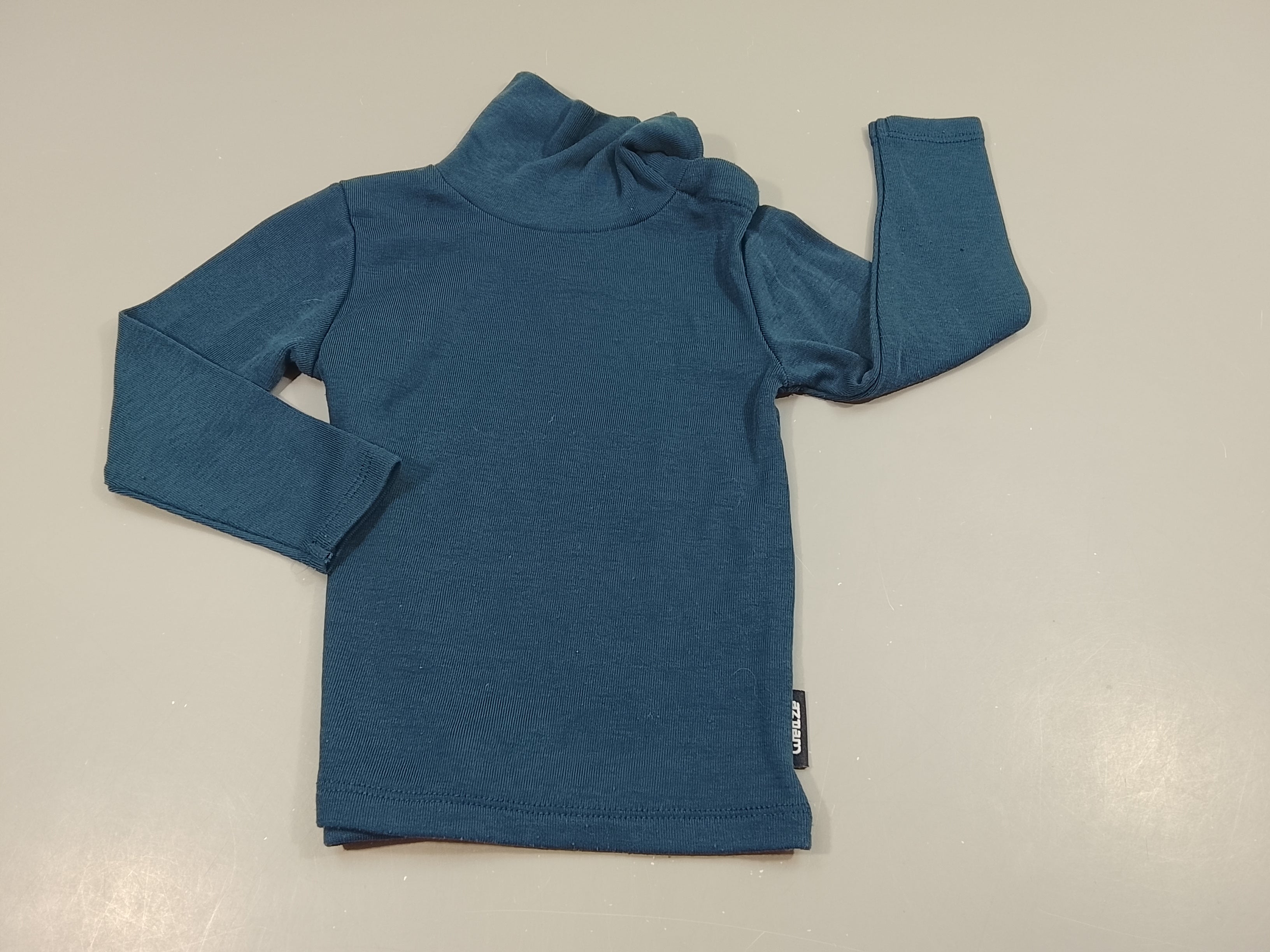 T-shirt m.l  thermique a col roulé bleu 