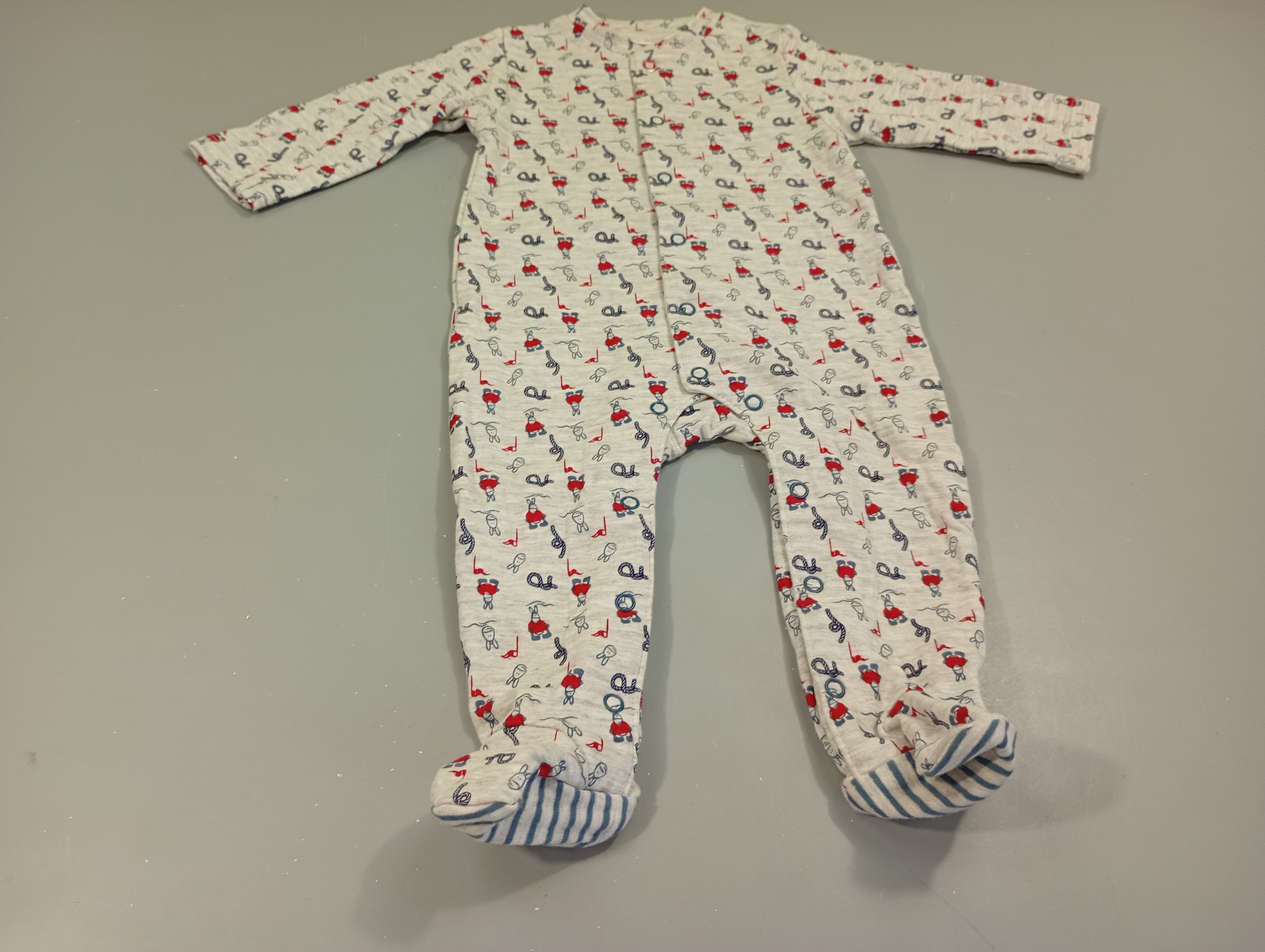 Pyjama jersey bleu et blanc chiné. Ane PAco