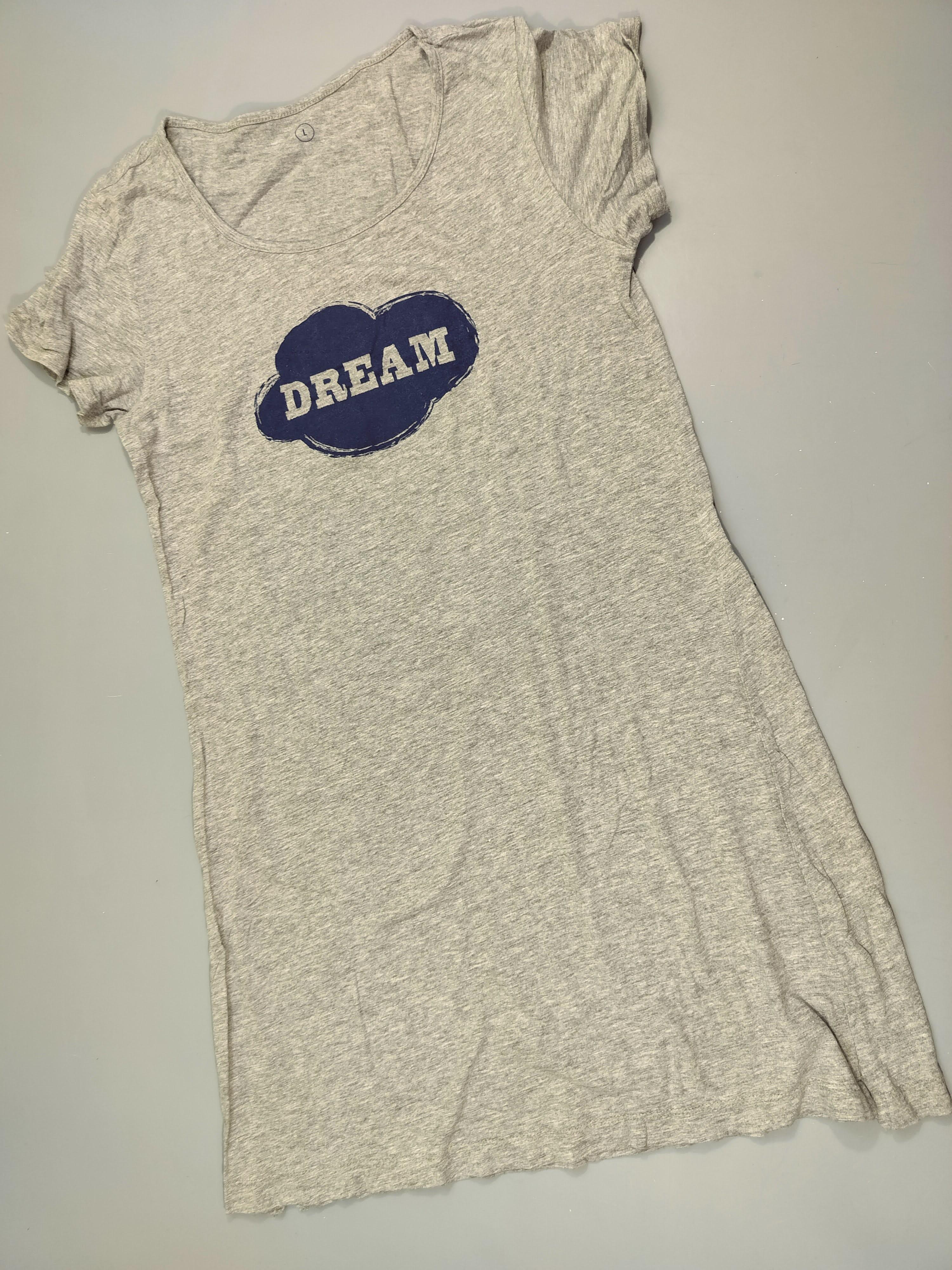 Robe de nuit m.c gris flammé  