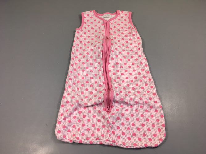 Sac de couchage blanc pois rose 70 cm, moins cher chez Petit Kiwi