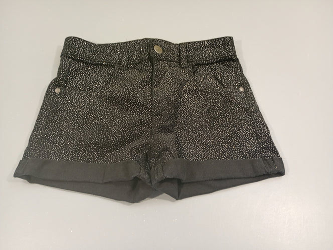 Short velours noir à paillettes  à revers, moins cher chez Petit Kiwi