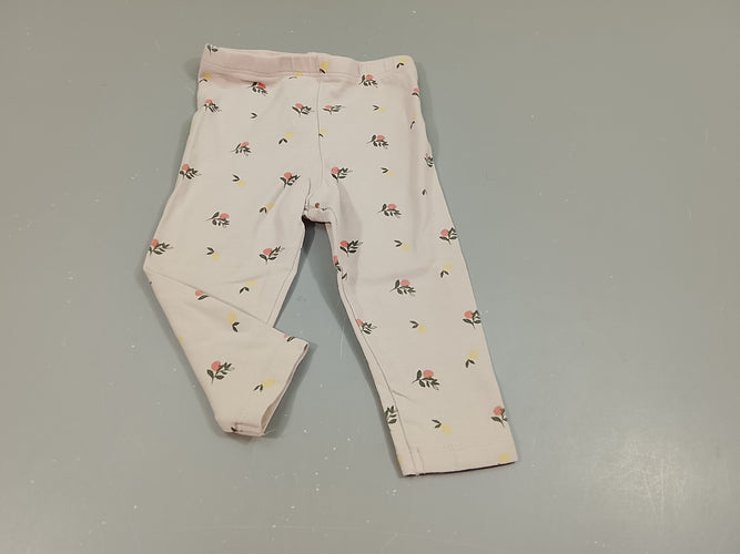 Legging écru motis floraux jaune, rose, moins cher chez Petit Kiwi