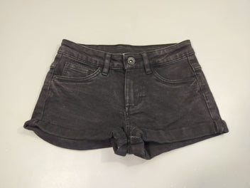 Short denim noir à revers