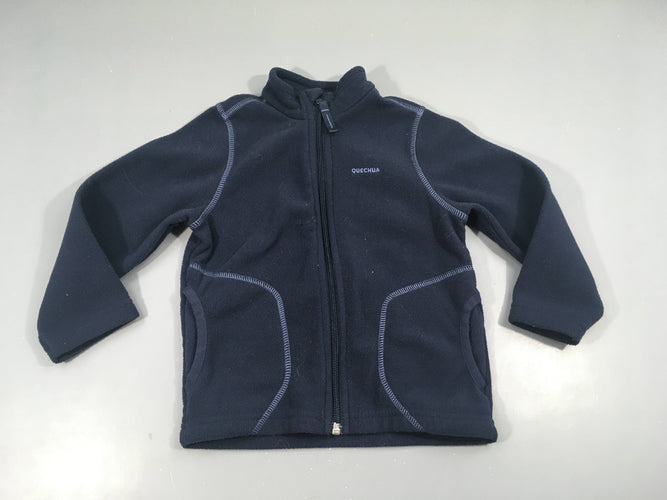 Polar zippé bleu foncé, moins cher chez Petit Kiwi