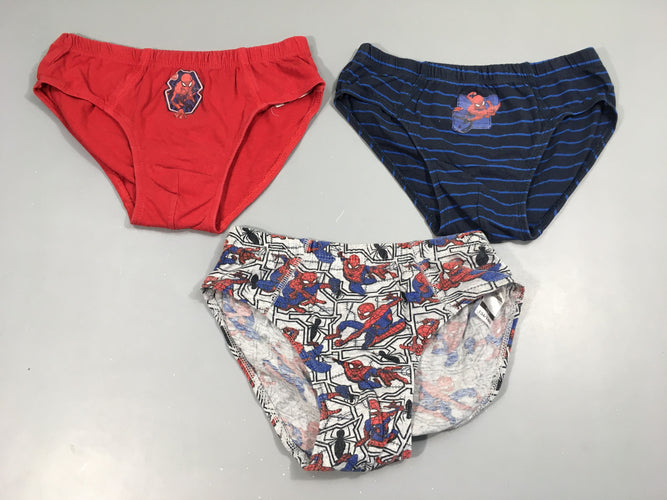 3 Slips gris-bleu-rouge Spiderman, moins cher chez Petit Kiwi