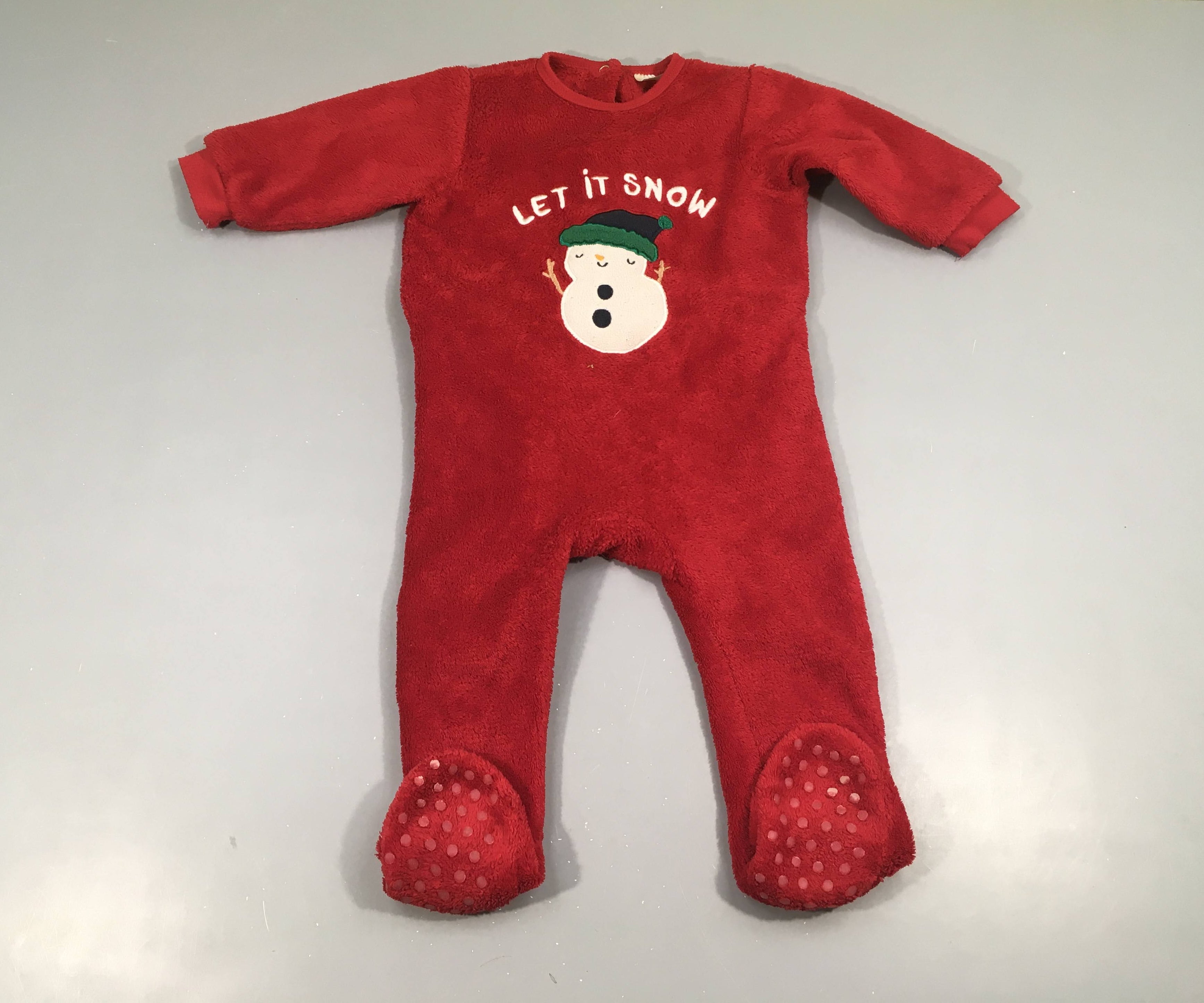 Pyjama velours rouge de Noël Let it snow