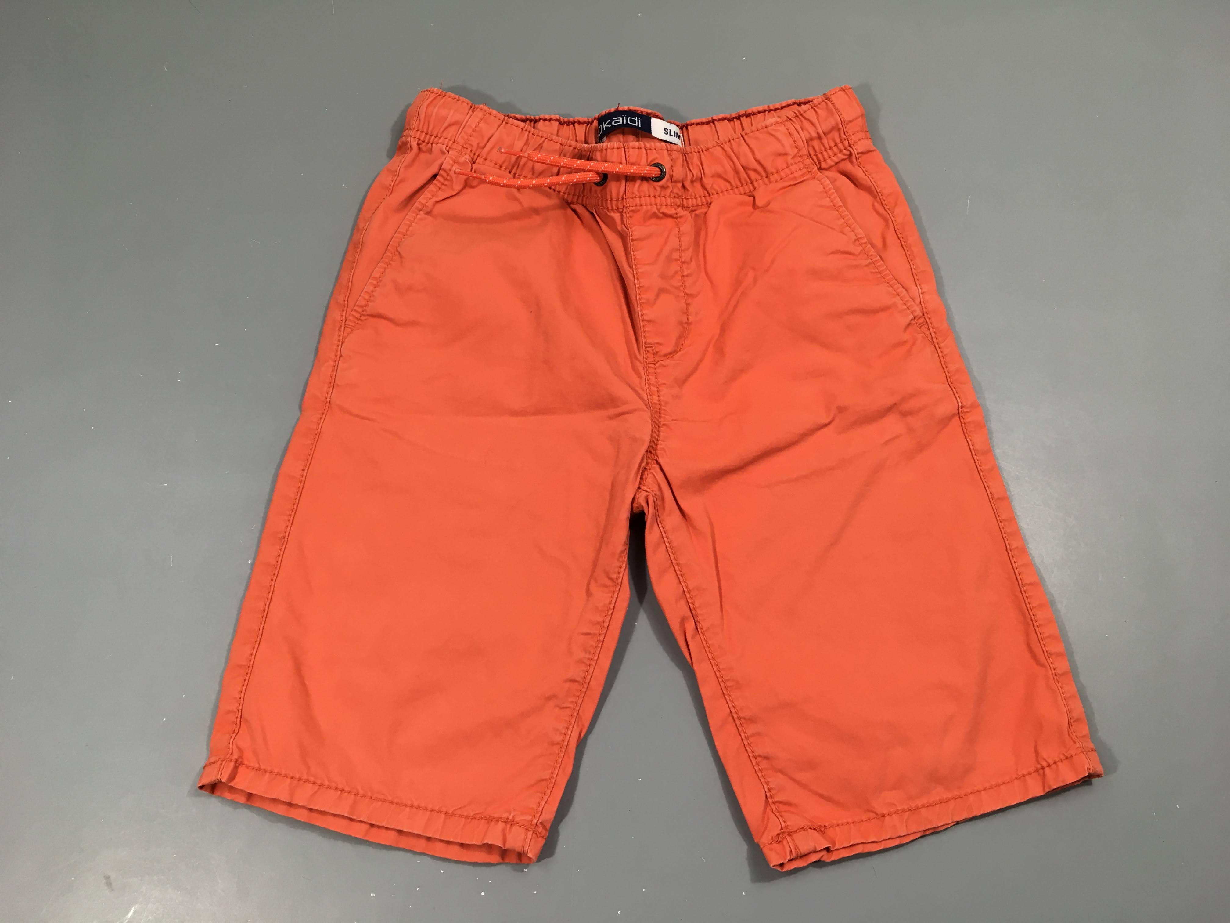 Bermuda chino slim orange taille élastique