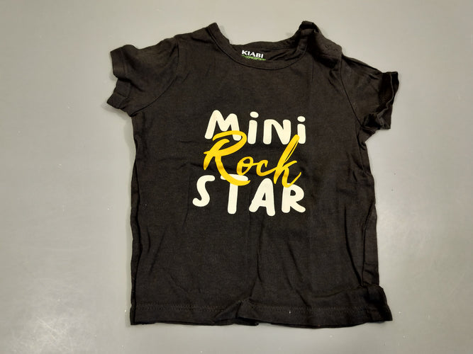 T-shirt m.c noir "mini rock star" 100% coton, moins cher chez Petit Kiwi