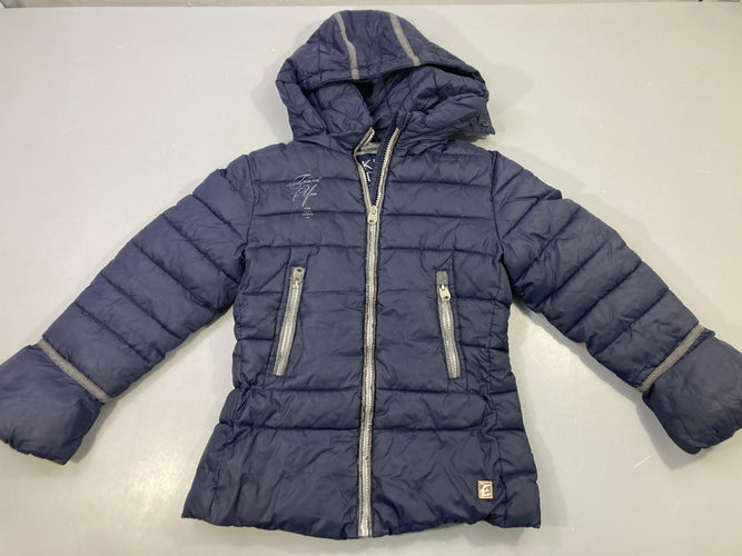 Veste zippée à capuche bleu marine / argenté, moins cher chez Petit Kiwi