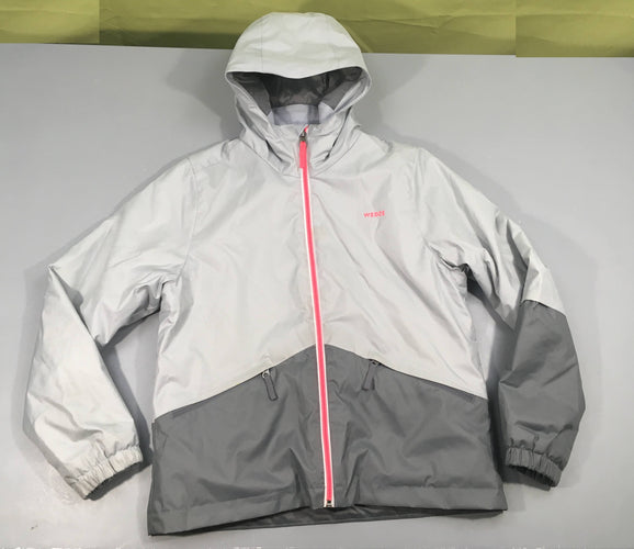 Veste de ski grise zip rose Wedze à capuche, moins cher chez Petit Kiwi