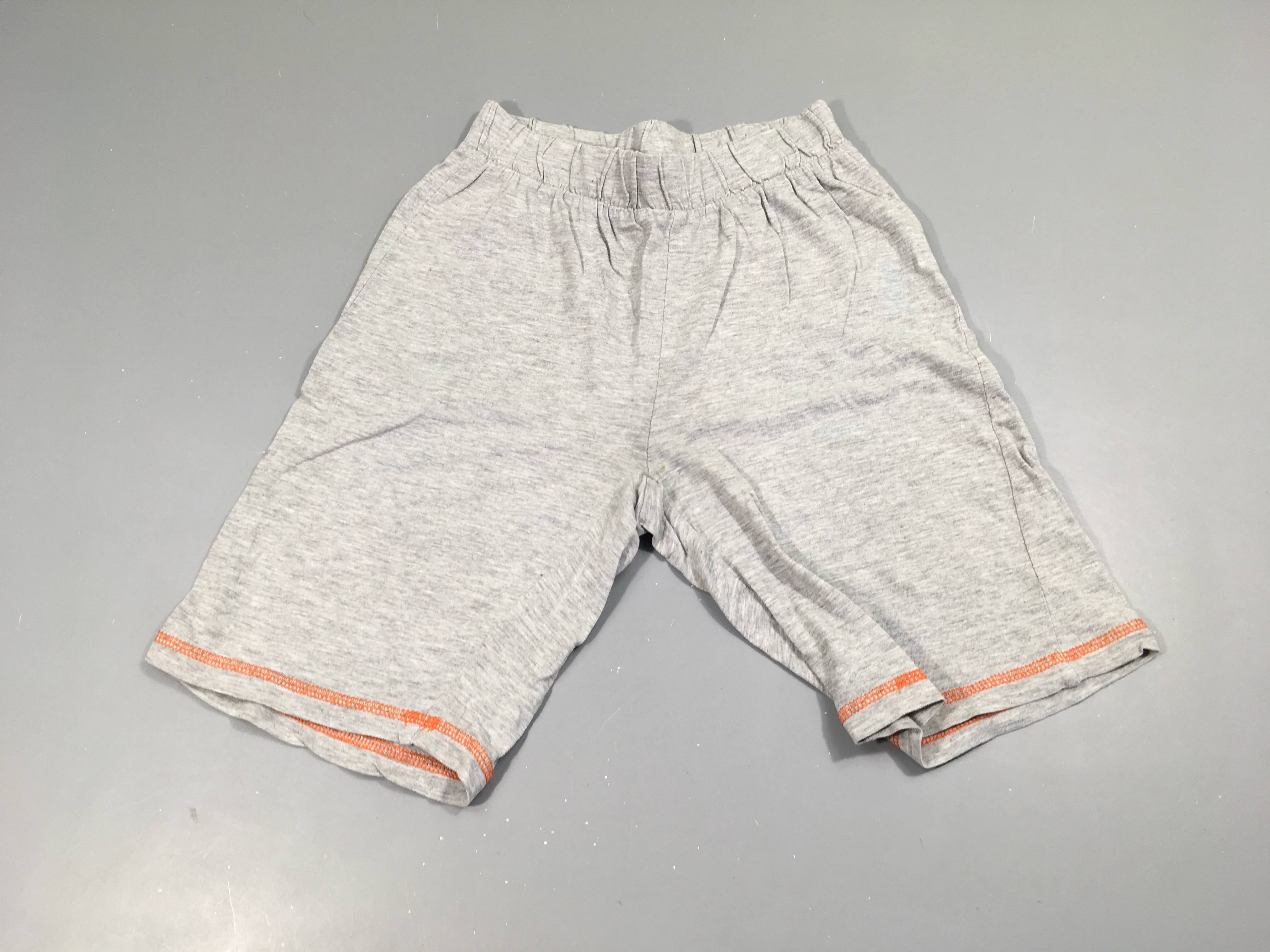 Bermuda jersey gris chiné coutures bas oranges