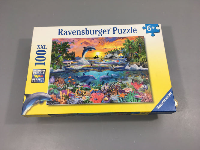 Puzzle XXL 200 pcs Dauphins +6a Complet, moins cher chez Petit Kiwi