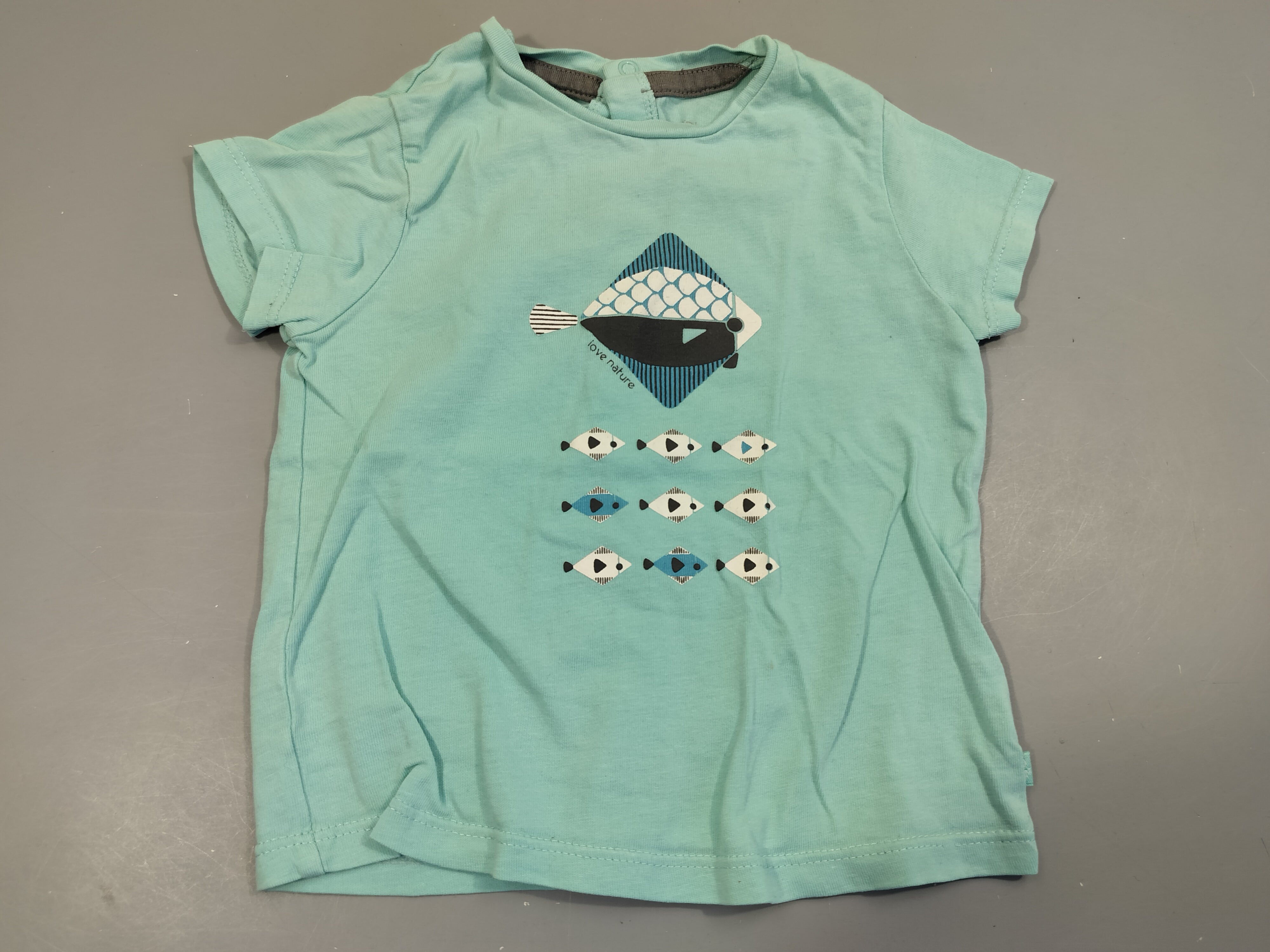 T-shirt m.c bleu poissons.