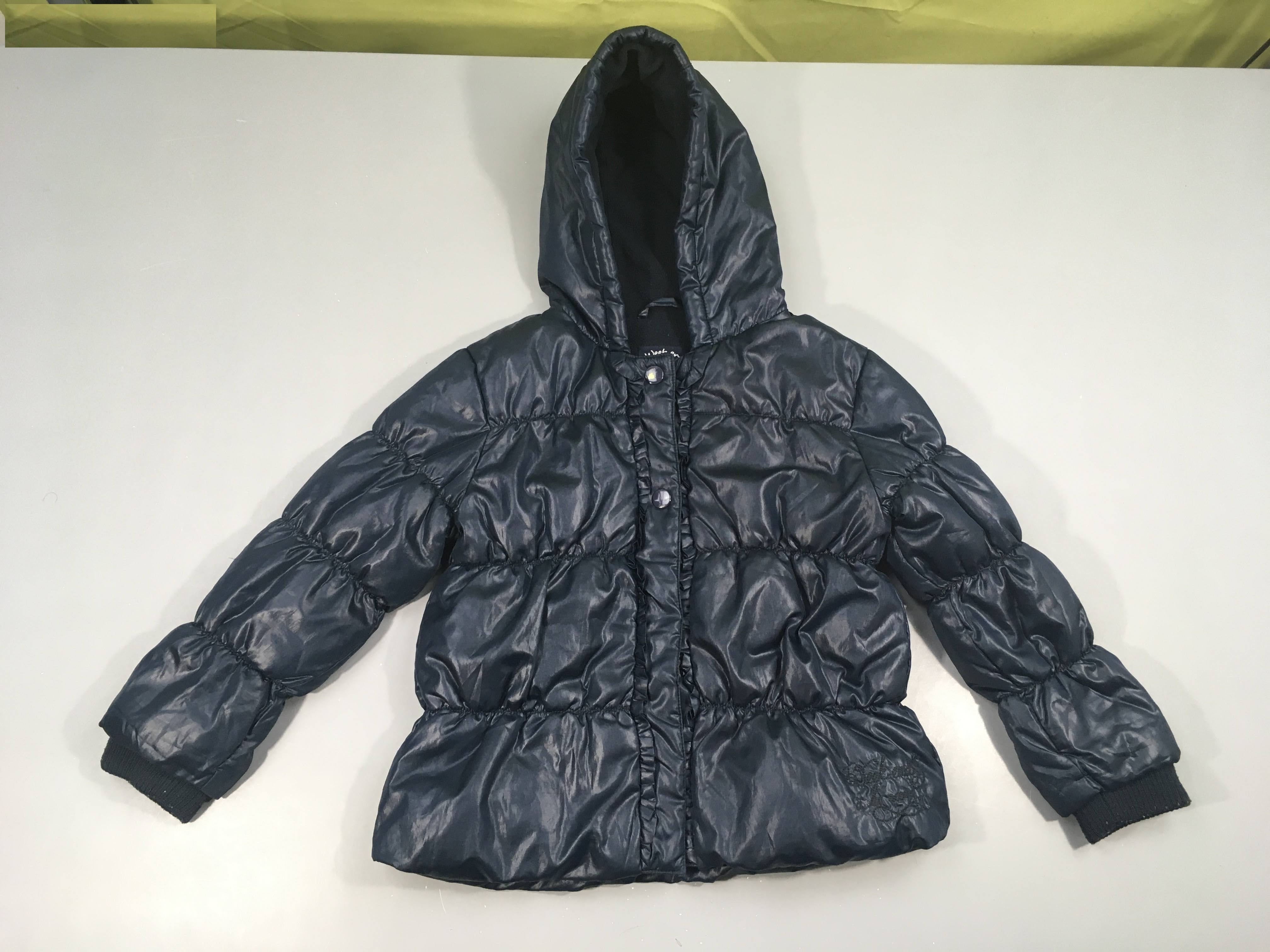 Doudoune bleu marine doublée polar à capuche