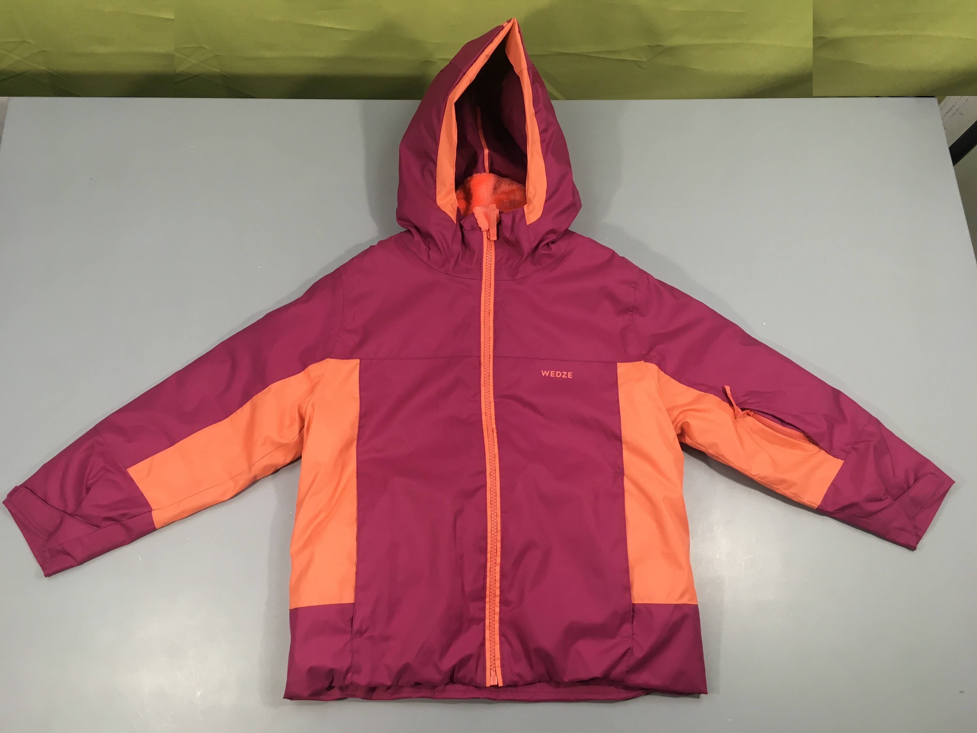 Veste de ski mauve/orange à capuche, Wed'ze